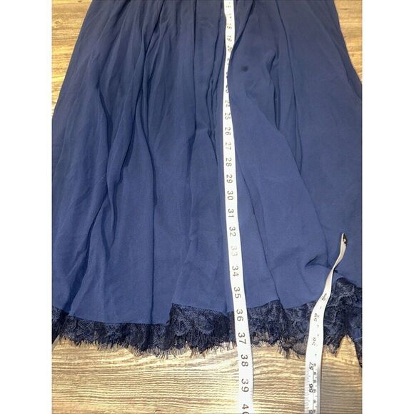 Dress the Population Corey Chiffon Fit Flare Cocktail Blue V-Neck Size Large. 15 - Picture 10 of 11